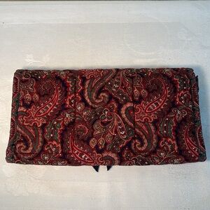 Rare Vintage Vera Bradley Tri Fold Cosmetic Multicolor Paisley Cosmetic Bag